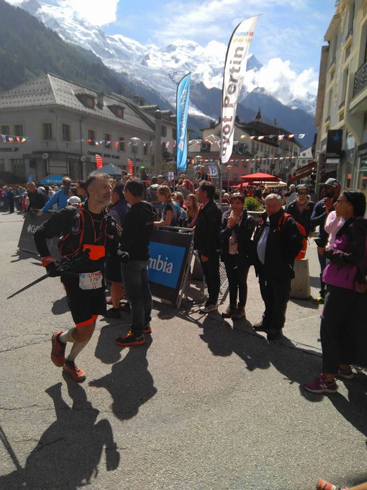 Me finishing my first UTMB