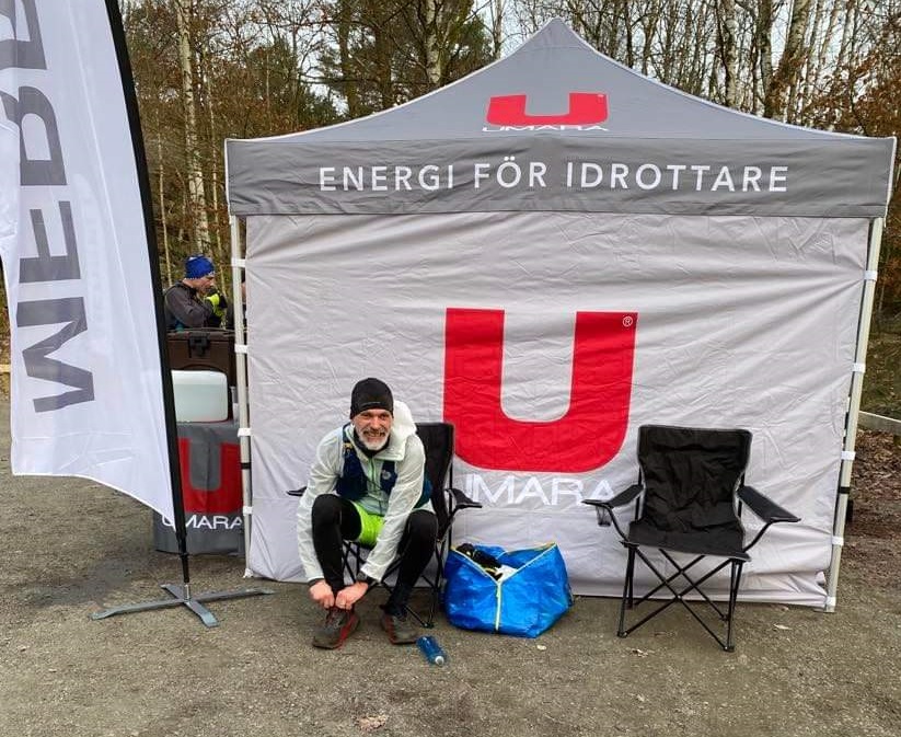 Taking care of my feet at the km 19